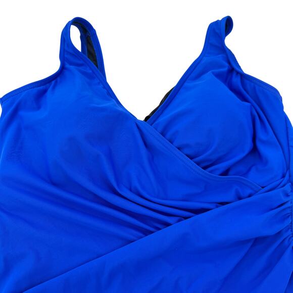 Miraclesuit Swimsuit Oceanus Padded Soft Bra Ruched One Piece Blue Size 16 - Picture 4 of 10